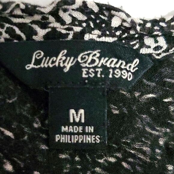 Lucky Brand Boho Paisley Floral Flowy Long Sleeve Modal Blend Knit Top - Picture 8 of 9